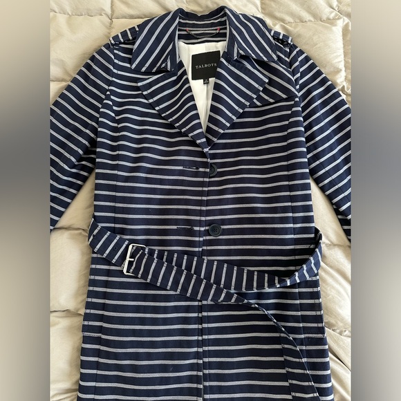 Talbots Striped Trench Coat - Picture 2 of 4
